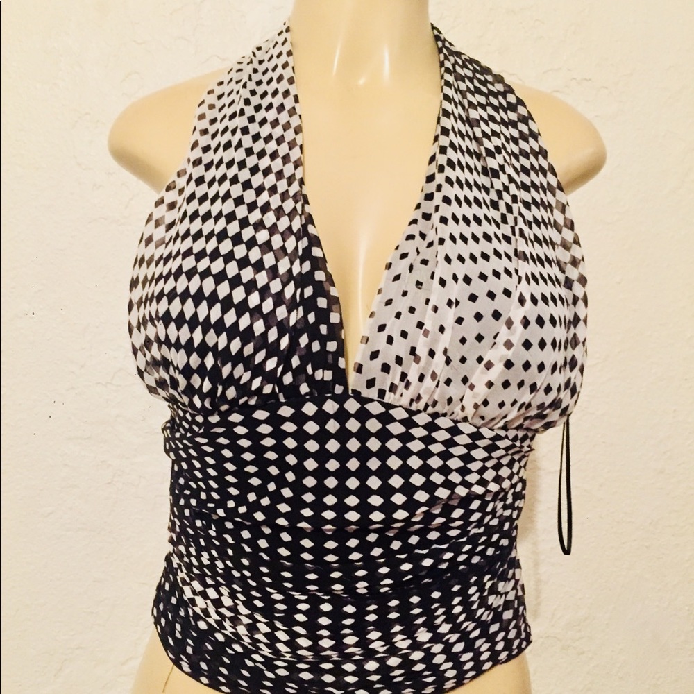 JS Collections silk harlequin halter top * 10